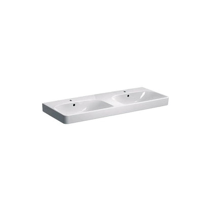 Двоен умивалник на мебел Geberit Smyle Square 120 см с отвор за батерия