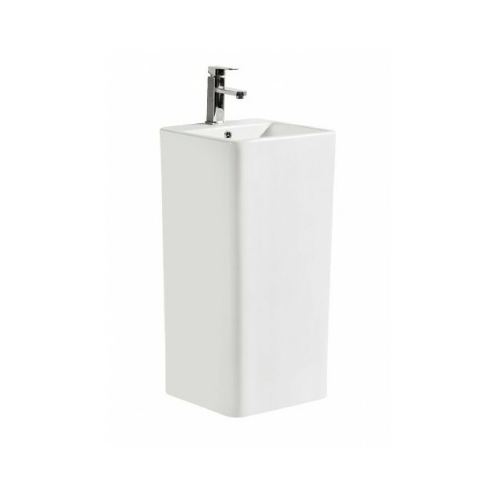 Freestanding Inter Ceramic Square Sink Glossy White 40.5 cm