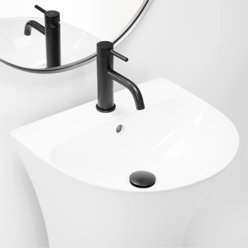 Rea Rita Slim freestanding sink asymmetric glossy white finish 48 cm