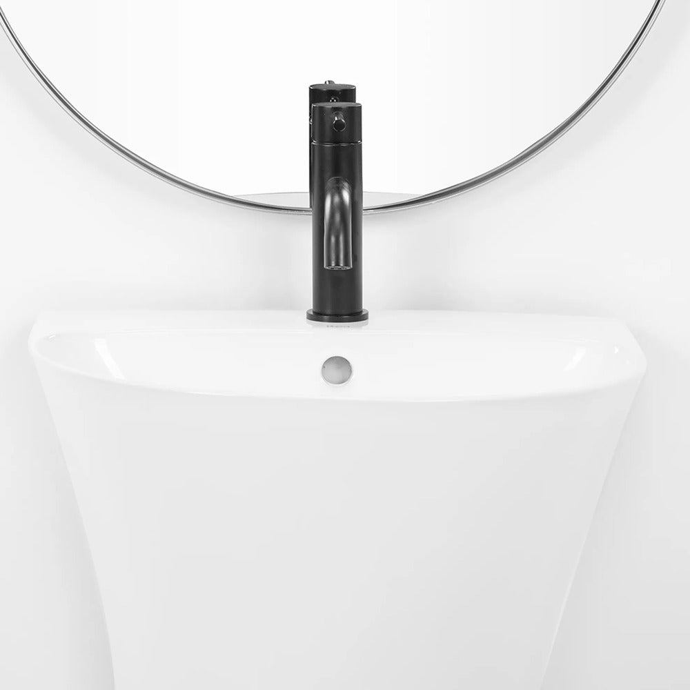 Rea Rita Slim freestanding sink asymmetric glossy white finish 48 cm