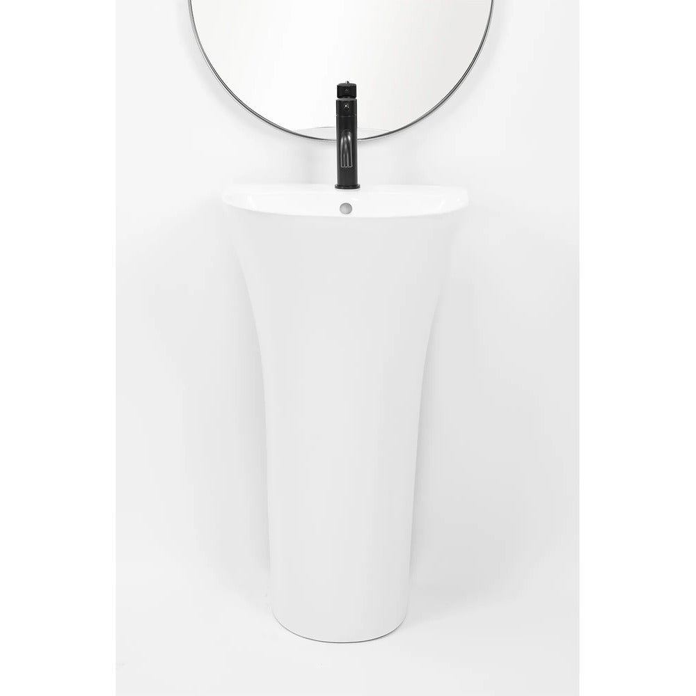 Rea Rita Slim freestanding sink asymmetric glossy white finish 48 cm