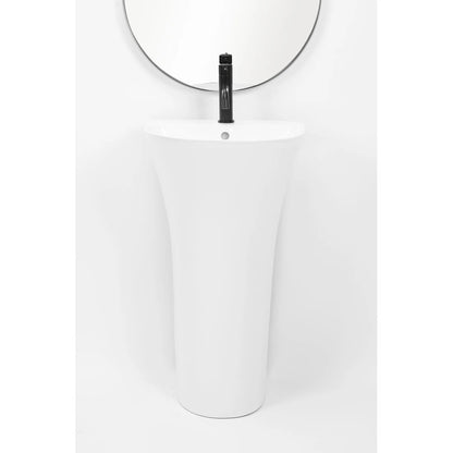 Rea Rita Slim freestanding sink asymmetric glossy white finish 48 cm