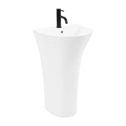 Rea Rita Slim freestanding sink asymmetric glossy white finish 48 cm
