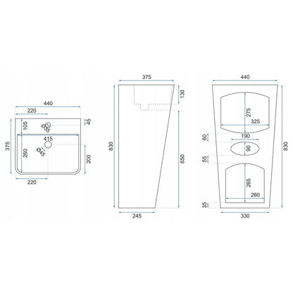 Rea Aris Freestanding Washbasin