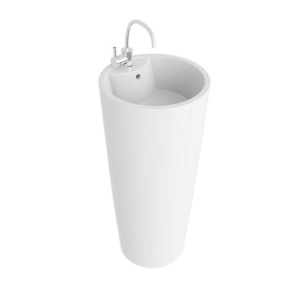 Стоящ умивалник Rune Jera кръгъл 40 cm бял гланц