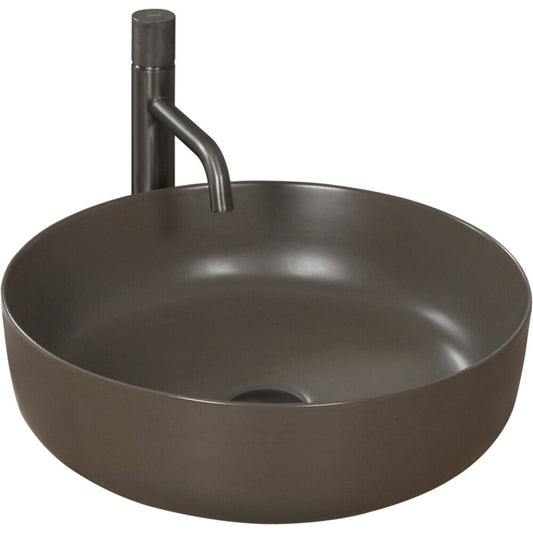 Mat Grey Countertop Sink Rea Elma Warm Grey 45 cm