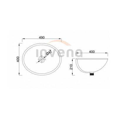 Invena Pandora 49 cm White Undermount Sink
