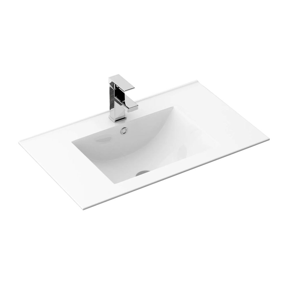 Rea Dafne built-in sink rectangular glossy white finish 62 cm