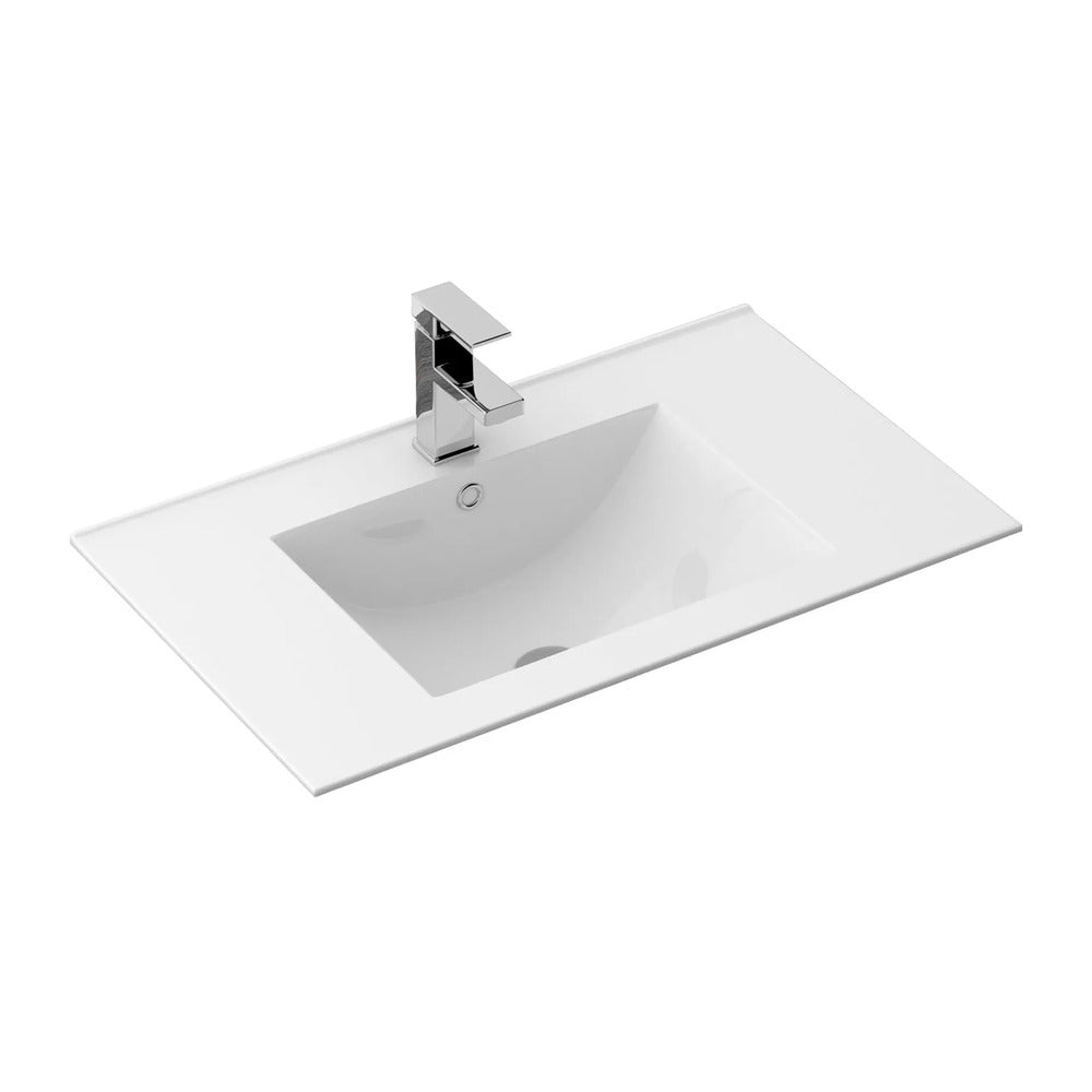 Rea Dafne built-in sink rectangular glossy white finish 72 cm
