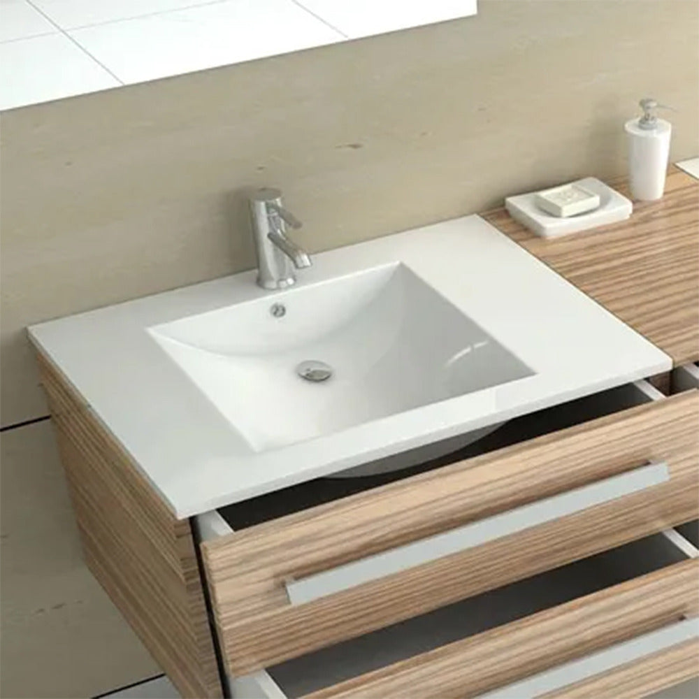 Rea Dafne built-in sink rectangular glossy white finish 72 cm