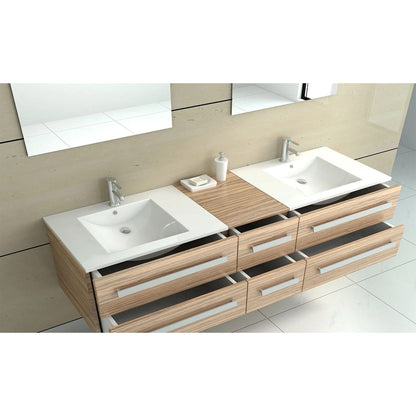 Rea Dafne built-in sink rectangular glossy white finish 72 cm