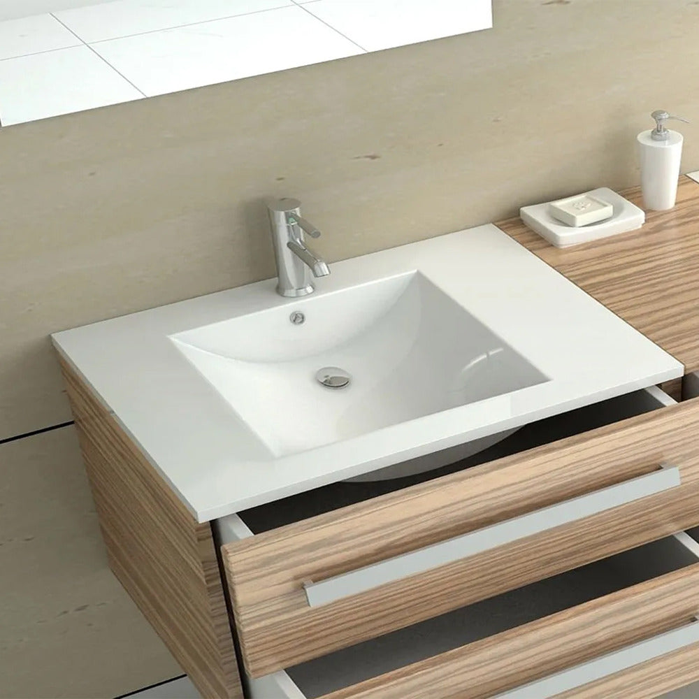 Rea Dafne built-in sink rectangular glossy white finish 72 cm