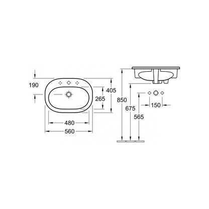 Villeroy & Boch O.Novo 56 cm Undermount Sink
