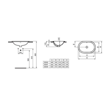 Вградена мивка Ideal Standard Connect 55x38 см