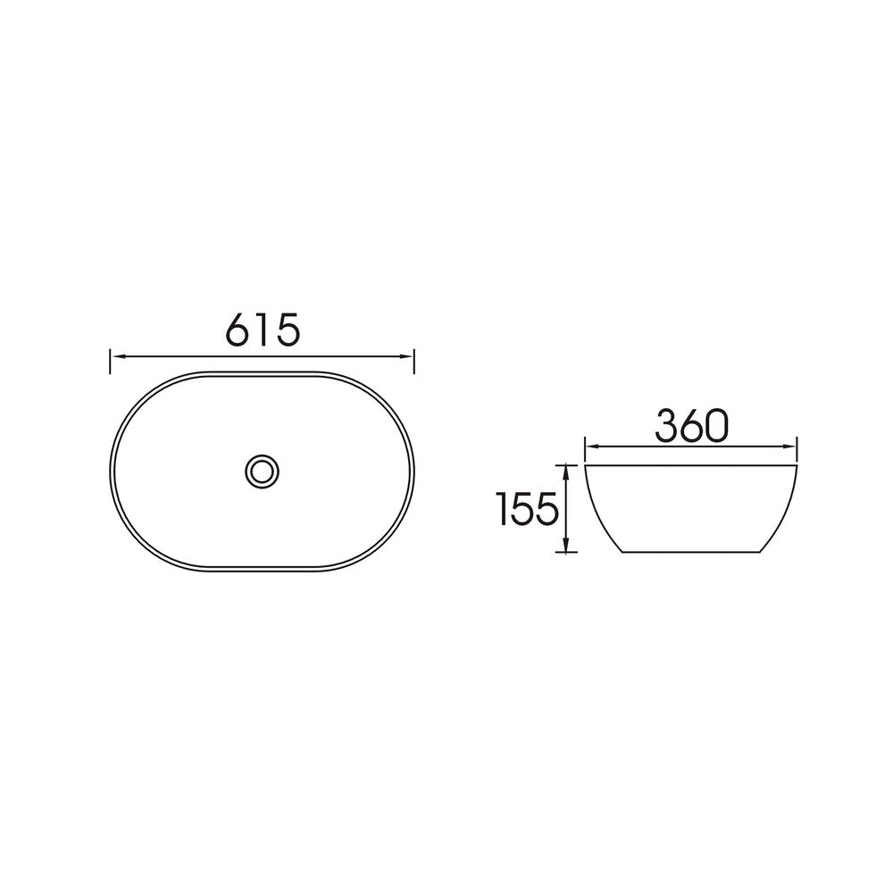 Countertop Sink White/Gold Rune Sigyn 61.5 cm