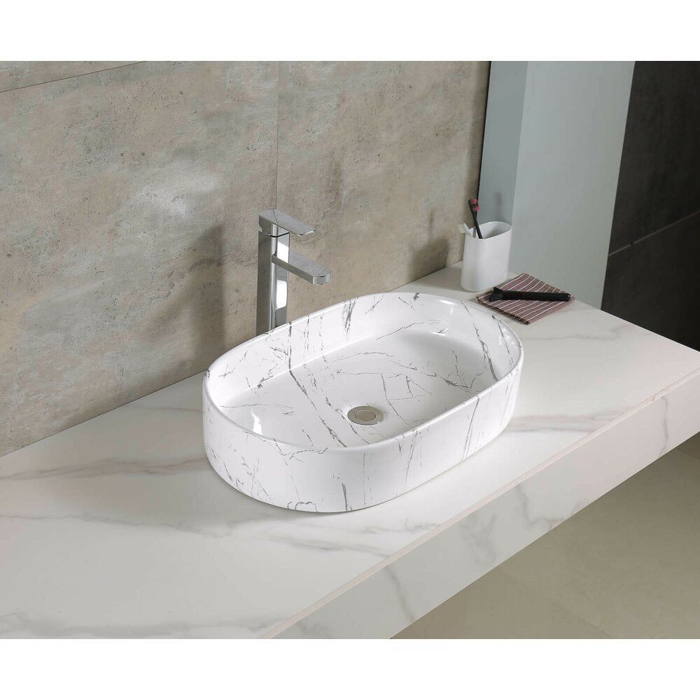 Countertop Sink White/Grey Rune Vidar 60 cm