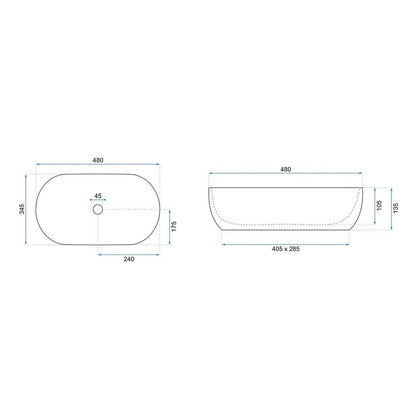 Countertop Sink Terrazzo Rune Magni 45.5 cm