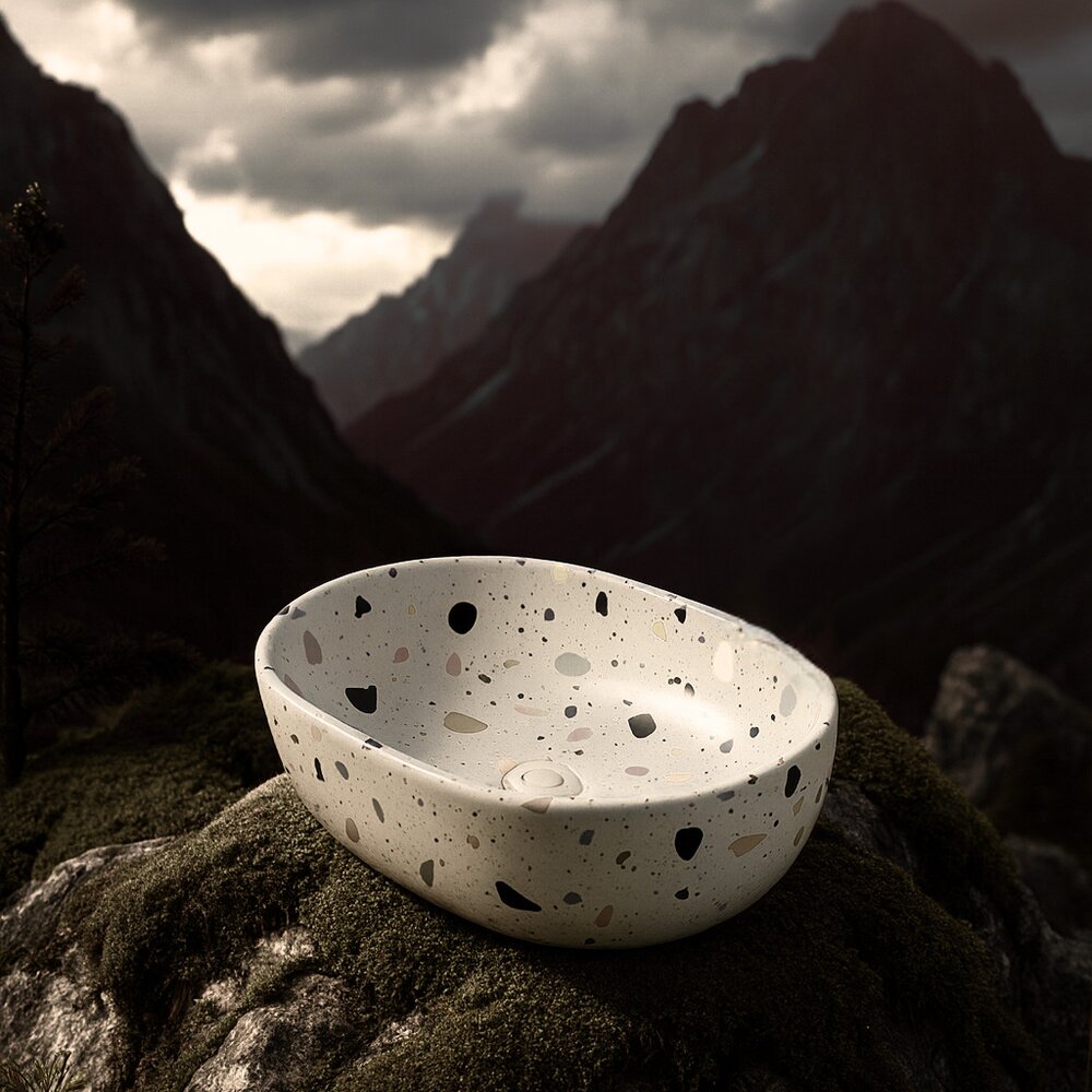 Countertop Sink Terrazzo Rune Magni 45.5 cm