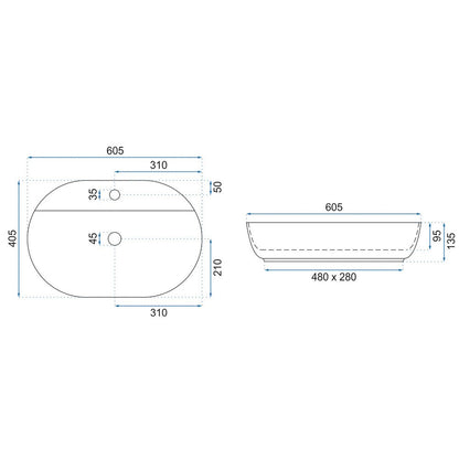 Rea Aura 61 cm Countertop Sink