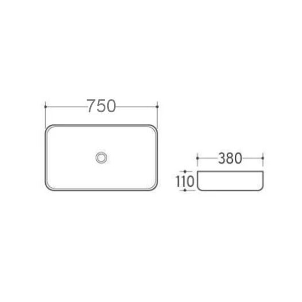Fluminia Capri White Countertop Sink 75 cm