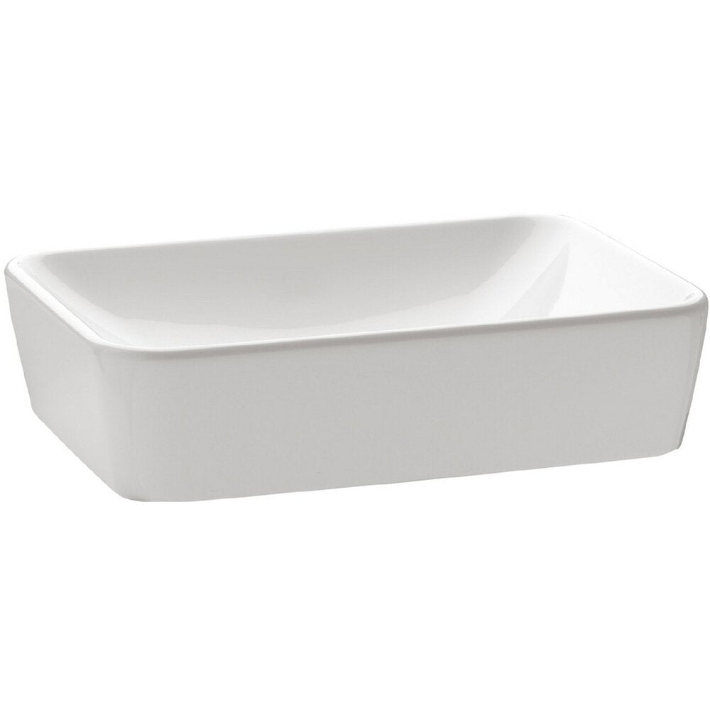 Gala Emma Square Rectangular White Gloss Countertop Sink 50 cm