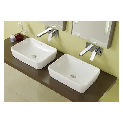 Gala Emma Square Rectangular White Gloss Countertop Sink 50 cm