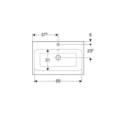 Лавоар за монтаж на плот Geberit Icon 75 см