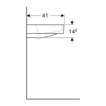 Geberit One 50 cm White Countertop Sink with Special Drain
