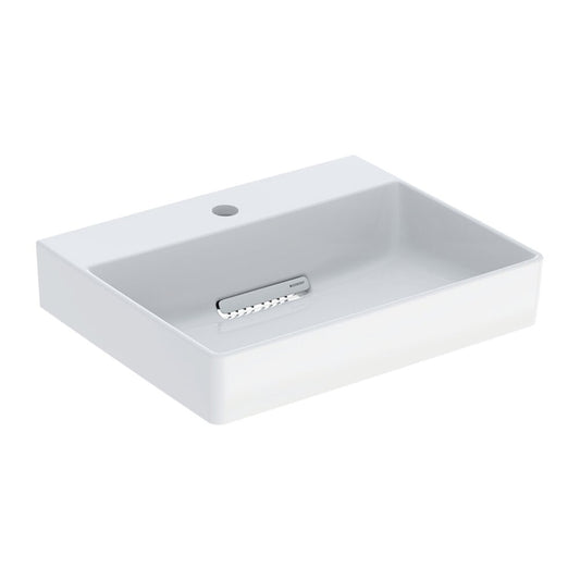 Geberit One 50 cm White Countertop Basin with Special Drain and Tap Hole