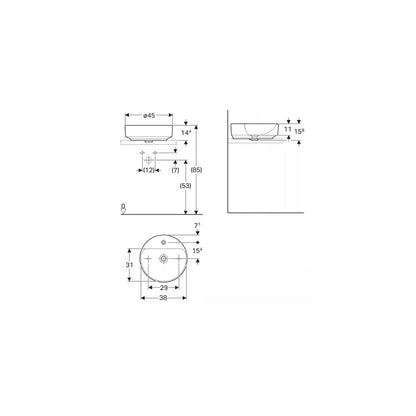 Geberit Variform 45 cm Countertop Sink Without Overflow