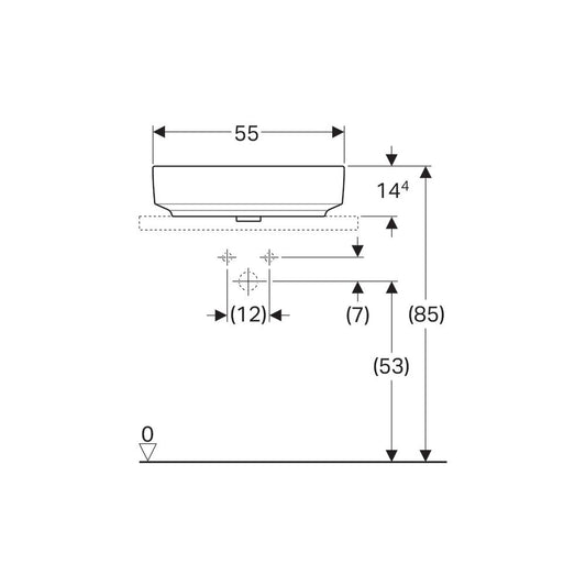Лавоар за плот Geberit Variform правоъгълен без препълване 55x40 см