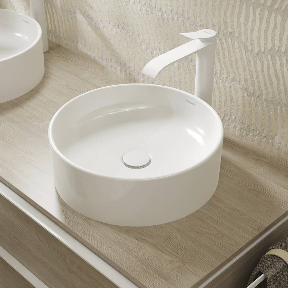 Мивка за плот Hansgrohe Xuniva S кръгла 40 cm бяла лъскава