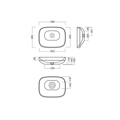 Hatria Abito Countertop Sink 58x48 cm
