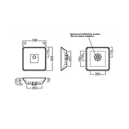 Hatria Happy Hour 10:00 Countertop Sink 40x40 cm