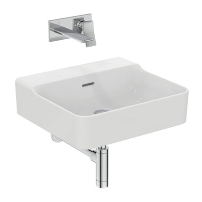 Ideal Standard Atelier Conca Wall-Mounted Sink 50 cm Glossy White with Overflow