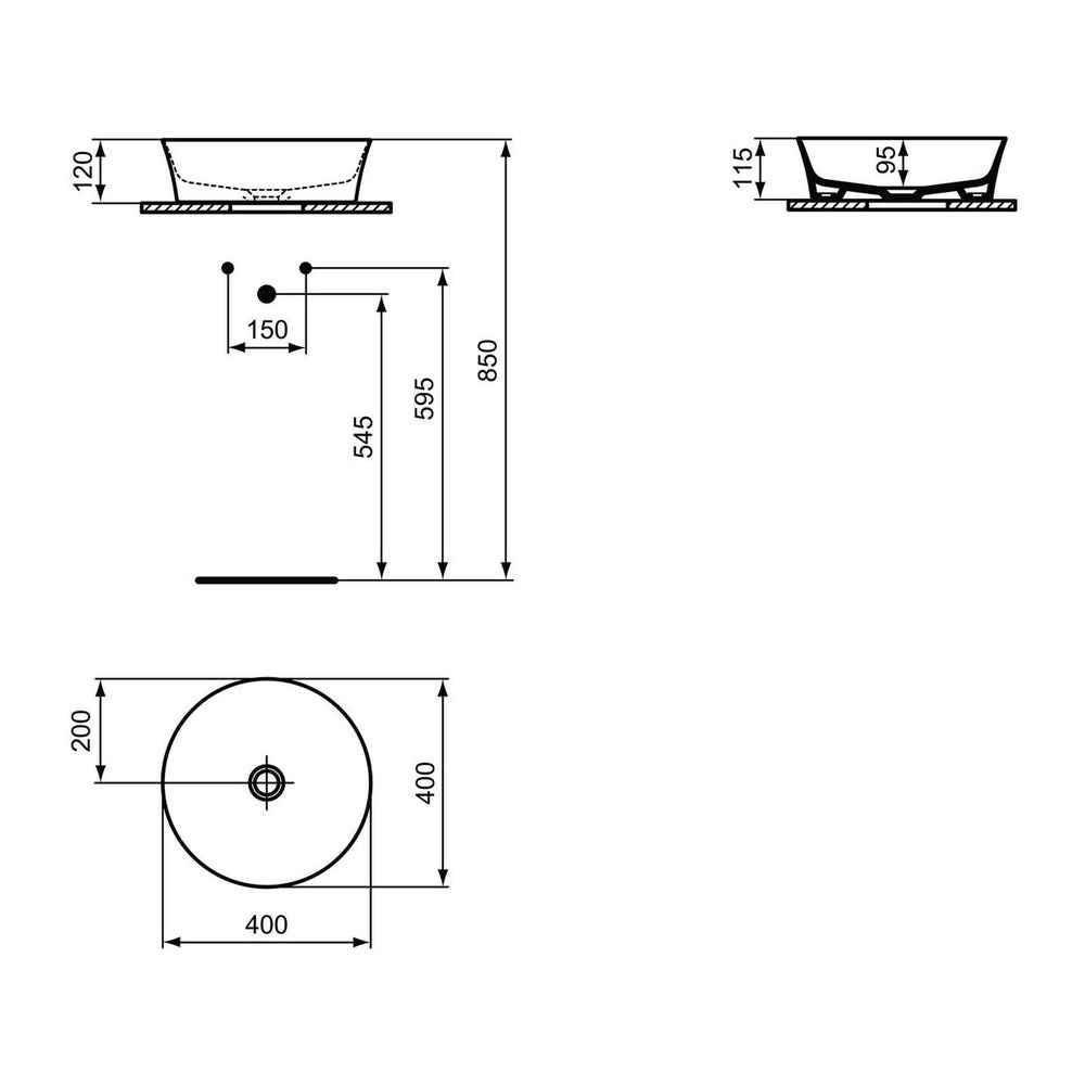 Ideal Standard Atelier Ipalyss Nude 40 cm countertop basin