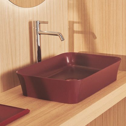 Лавоар за плот Ideal Standard Atelier Ipalyss Pomegranate 55 см червено бордо с преливник