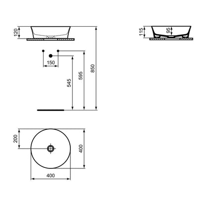 Ideal Standard Atelier Ipalyss Sage 40 cm countertop basin