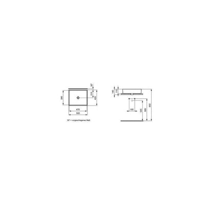 Лавоар за плот Ideal Standard Strada 50x42 см K077601