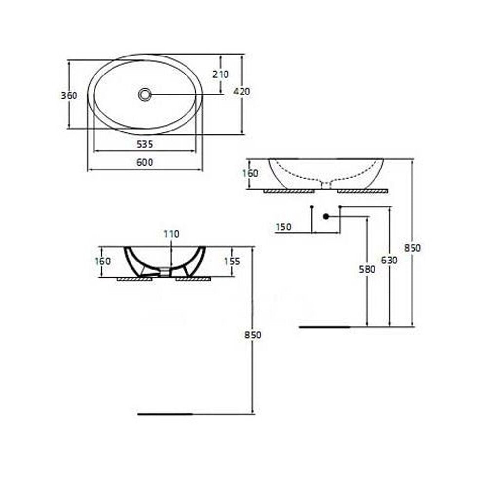Мивка за плот Ideal Standard Strada 60 cm черен мат