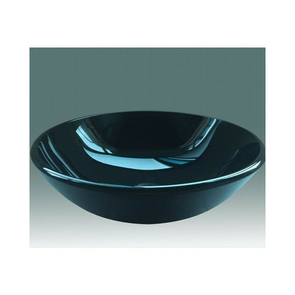 Лавоар на плот Inter Ceramic кръгъл черен гланц 42 см