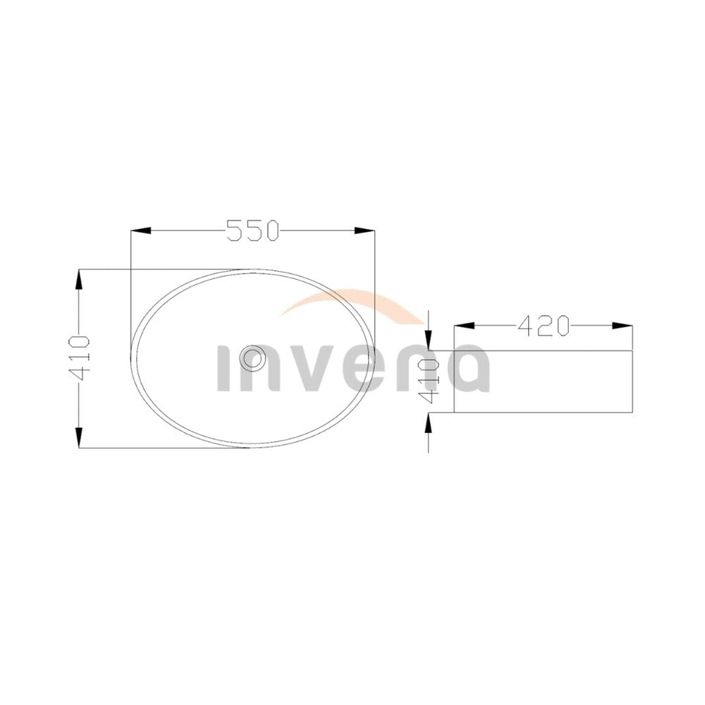 Invena Astri 55 cm White Countertop Sink