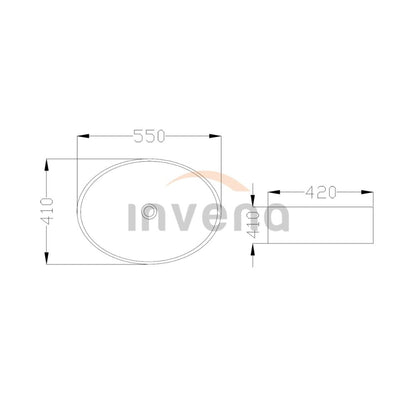 Invena Astri 55 cm White Countertop Sink