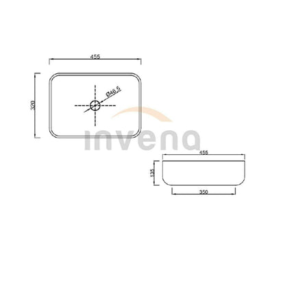 Invena Westa 46 cm White Countertop Sink