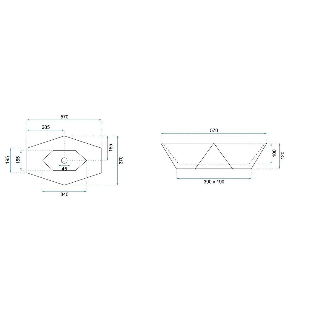 Countertop Sink Black/Gold Rune Kari 63.5 cm