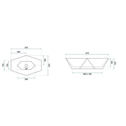 Countertop Sink Black/Gold Rune Kari 63.5 cm