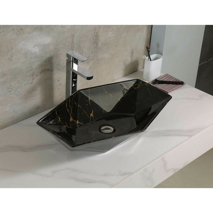Countertop Sink Black/Gold Rune Kari 63.5 cm