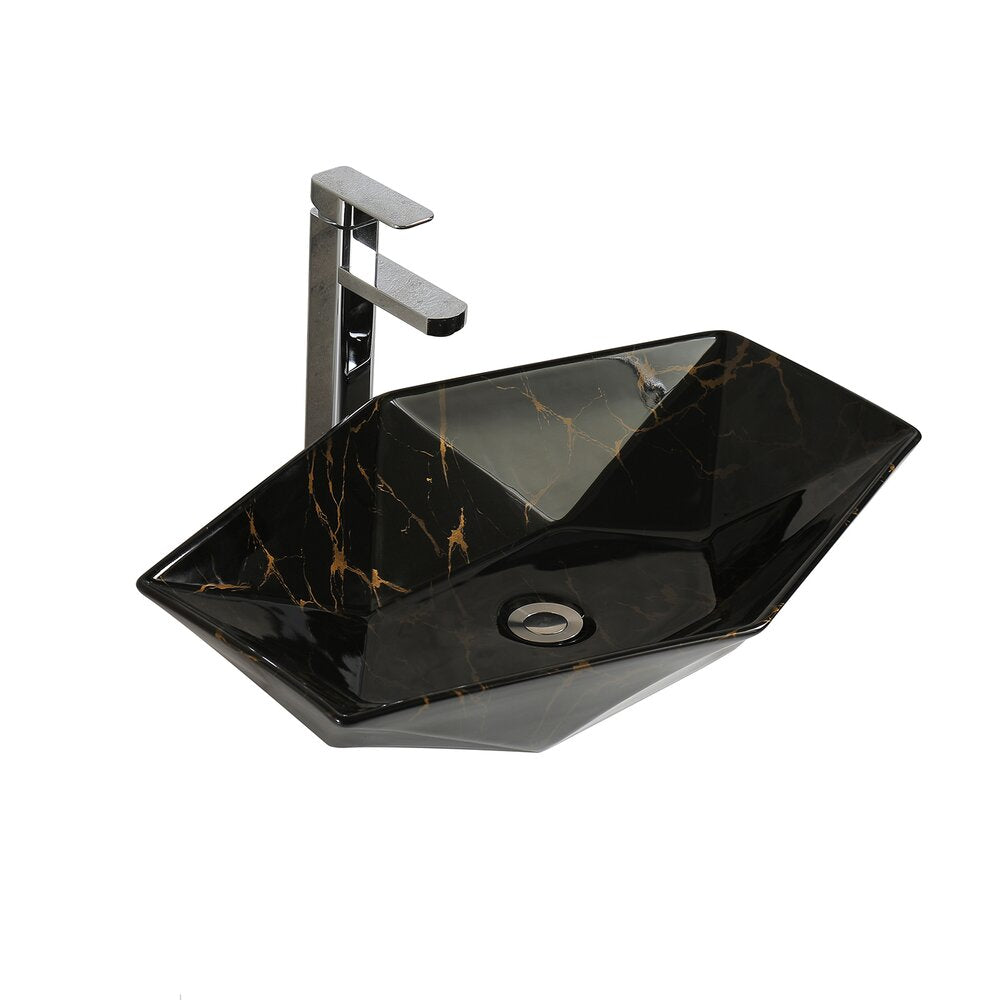 Countertop Sink Black/Gold Rune Kari 63.5 cm