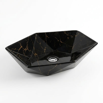 Countertop Sink Black/Gold Rune Kari 63.5 cm