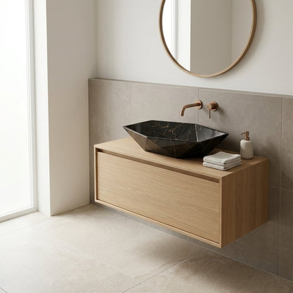 Countertop Sink Black/Gold Rune Kari 63.5 cm
